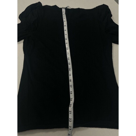 Neiman Marcus The Cashmere Collection Black Silk Long Sleeve (L) Career Classy - Picture 9 of 15